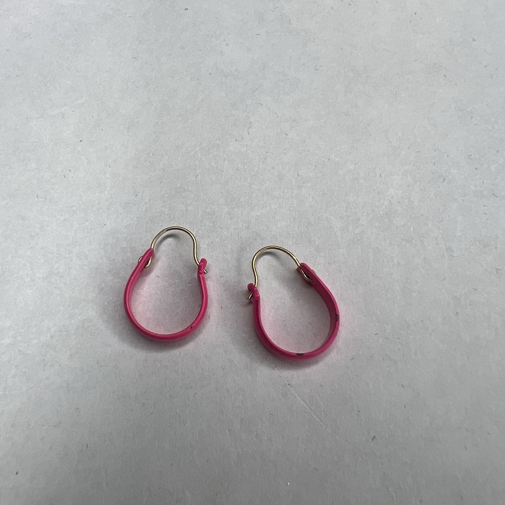 Vintage Hot‎ Pink Youth Horsehoe Earrings Horse Fun 80s